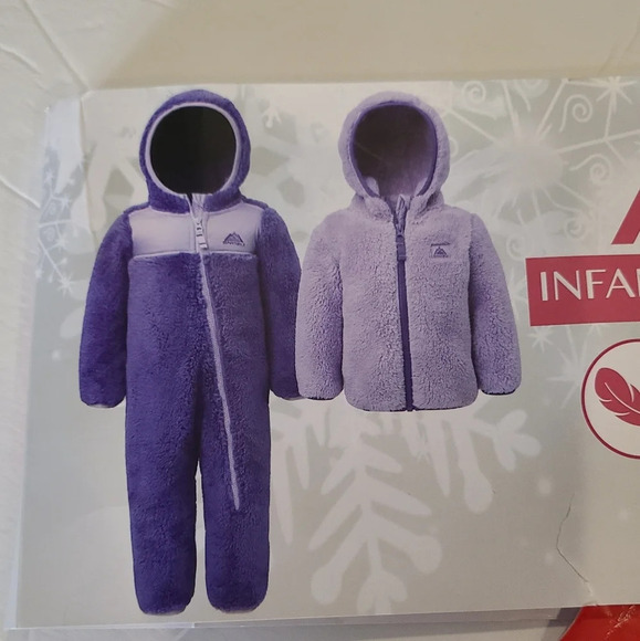 NWT Snozu Infant Fleece Jacket And Snowsuit 9-12 M Purple - Picture 1 of 8